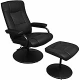 Leepesx TV-Sessel, Relaxsessel, Kinosessel, Stressless Sessel, Gaming Sessel, Ohrensessel, Lounge Sessel, Sessel Modern, mit Fußhocker Schwarz Kunstleder