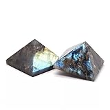 ANTWAX Natürlicher Labradorit-Quarzstein, Pyramidenkristalle, Polyeder, 35 mm–50 mm, 1 Stück, geeignet for Möbeldekoration YUANNYIN (Size : 1PC 46mm-50mm)