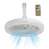 Deckenventilator Mit Licht, Deckenventilator Mit Fernbedienung, 3-farbiges Dimmbares LED-Licht, Einstellbare 3 Geschwindigkeiten, Kleine Elektrische Ventilatorlampe Mit 3 Flügeln, Deckenventilator Für