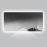 NEVKA 20' x 27' rahmenloser rechteckiger Badezimmerspiegel mit LED-Leuchten hinterleuchteter Schminkspiegel Antibeschlag-Wandspiegel Helligkeit einstellbar (Color : Horizontal, Size : 60cm*80cm)
