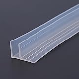 3 x Duschdichtung, 2 m, F-Form, transparent, Gummi, Badewanne, Duschwand, Türdichtungsstreifen, geeignet für 6 mm Glasabdichtung, Lückenfenster, Türen