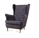 S-Style Möbel Lancy Sessel Stuhl für Wohnzimmer Chesterfield Loungesessel Clubsessel Polstersessel Cocktailsessel Wartezimmer Einzelsessel Möbel Sofa Sessel & Stühle Lounge Grau 87x97x105 cm