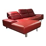 Polstergarnitur MR 2490 Leder Z73/11 Ruby Red Fuß Metall Glänzend