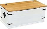 Yiibcio Sessel Freizeit Sofa Stühle Truhenbank Pinie Massiv Truhe Massivholz Wäschetruhe Sitzbank Honig weiß 110x55x50 für Büro, Schlafzimmer, Küche, Wohnzimmer, Eingang
