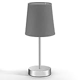 Monzana Nachttischlampe 32cm Stoffschirm E14 Grau Taupe Anthrazit Weiß Wohnzimmer Schlafzimmer Lampe Leuchte Tischlampe Nachttischleuchte Tischleuchte