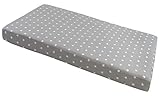 Medi Partners Spannbettlaken Spannbetttuch 60x120cm 100% Baumwolle Baby Bettwäsche Babymatratze Schlafsack Kinderbett Babybett (weiße Sterne mit grauem)