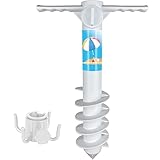 Mikytoper Strand Sonnenschirmständer, Spirale Sandanker für Sonnenschirme, Strand Sonnenschirmständer Schraubanker mit Griff für Strand/Sand/Gras/Land, für 25-32mm Stangen