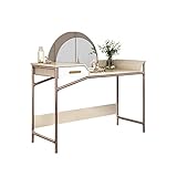 PERTID Schminktisch-Set, Doppelspiegel, Kommode, hellbrauner Edelstahl, einfacher Schlafzimmer-Make-up-Tisch mit Schubladen, Schlafzimmer-Waschtisch, Schreibtisch (Farbe: Grau) (Grau B)