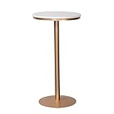 SONLED Bistro-Kneipentisch, rund, Barhöhe, Cocktailtisch, Möbel, runder Bartisch, Marmor-Arbeitsplatte, robuster Metallrahmen (Größe: Höhe: 110 cm)