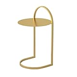 XIBANY Beistelltisch aus Metall, Kleiner runder Sofa-Beistelltisch, Snack-Couchtisch, für Wohnzimmer, Büro, Garten, Keine Montage erforderlich/Gold/35 * 35 * 61 cm (L*B*H) Feito NA China