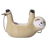 Kreative Faultier Hängende Topf auf der Wand Tragbare Wand Hängende Korb Dekoration Wohnzimmer Hängender Korb Becken Rattankorb mit Griff (Color : Yellow B, Size : 21x18x12.5cm)