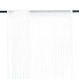 UTUMAX Home & Garden Fadenvorhänge, 2 Stück, 100 x 250 cm, Weiß