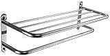 Wäscheständer für Badezimmer, Regal für Badezimmer, Doppelseife, Abtropfen aus Metall, Handtuchhalter, verdickt, rostfrei, sauber handgemachter Ring (Color : Silver , Size : 64*24*21cm)