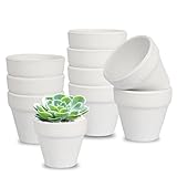 AOROPS Mini Blumentopf Weiß, 10 Stücke Mini Tontöpfe 5cm Kleine Blumentöpfe Weiß Keramik Sukkulenten Töpfe, Mini Terrakotta Töpfe Kaktus Pflanze Töpfe für Drinnen und Draußen Dekorieren