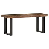 ZEYUAN Sitzbank, Schuhregal, Schuhablage, Sitzbank Flur, Dielen- & Flurmöbel, Schuhschrank, Flaches Regal, 110 cm Altholz und Stahl