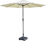 TEmkin Sonnenschirme, gebrochenes Weiß/Khaki, Terrassenschirm, Tischschirm für den Außenbereich, wasserdichter Polyester-UV-Schutz, 9 Fuß / 270 cm, Sonnenschirm für den Außenbereich, Sonn