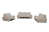 mb-moebel Polstergarnitur Sofa Set 3er & 2er & Sessel 3-2-1 Wohnlandschaft 3-Sitzer und 2-Sitzer Möbel Set - Florida LUX (Cappuccino)