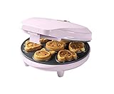 Bestron Waffeleisen für Mini-Cookies, Mini-Cookie-Maker in Tiermotiven, Waffeleisen für Mini-Waffel-Kekse, mit Backampel & Antihaftbeschichtung, 700 Watt, Farbe: Rosa