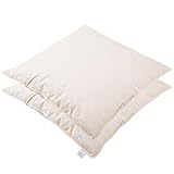 2 x 80x80 Feder Kopfkissen (echte Federn) robust & formstabil