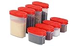 Signoraware Premium Gewürzboxen Aufbewahrungsboxen für Gewürze in groß und klein mit praktischen Streuer aus BPA-Freiem Plastik luftdichtes Vorratsdosen Set für die Küche - 8er Pack