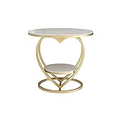 guoqunshop Sofa-Beistelltisch Liebe Kleine Couchtisch Side Table Wohnzimmer Sofa Ecktisch Runder Tisch Nachttisch Beistelltisch Nachttisch Set (Color : White)