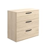 DEKIT GRUPO RIMOBEL Becher kommode, Holzwerkstoff Metall, Eiche Natur, 72x70x45 cm