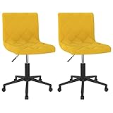 FAMIROSA Esszimmerstühle 2 STK. Drehbar Senfgelb Samt-F3870