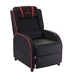 Mendler Fernsehsessel HWC-D68, HWC-Racer Relaxsessel TV-Sessel Gaming-Sessel, Kunstleder - schwarz/rot