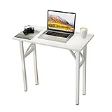 sogesfurniture Schreibtisch Klapptisch 80x40cm, Kompakt Computertisch Büromöbel PC Tisch Arbeitstisch Klappbar für Zuhause, Büro, Picknick, Garten, Weiß BHEU-LP-AC5WW-8040