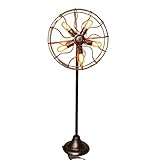 GRFIT Wohnzimmerlampe Stehlampen Retro Industriestil Stehleuchte Wohnzimmer Schlafzimmer Lampe Balkon Bar Kreative Fan Lampe Nostalgische Kaffee-Bodenlampe für Wohnzimmer, Schlafzimmer, Hotel