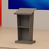 RENLXFI Rednerpult Stehpult Podium Lehrer-Redner-Kanzel-Podien für Kirche, hölzernes Stehpodium mit Lagerregal, für Restaurants Hochzeiten Büro und Klassenzimmer