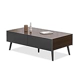 RIXCH Nahtloser Design-Couchtisch mit Lagerung, Teetisch mit 4 Schubladen, Kleiner zentraler Tisch for Wohnzimmer (100 * 50 * 41 cm) Beistelltische (Color : Bruin)