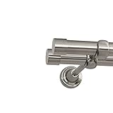 Rollmaxxx Gardinenstange Vorhangstange 19mm 2-läufig Edelstahl Design Metall (Rullo, 240 cm)