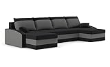 Sofini Ecksofa Sparta mit Schlaffunktion! Best Ecksofa! Eckcouch mit Bettkästen! Wohnzimmer möbel, polstermöbel. Schlafcouch mit Kissen, bequem mit stauraum. (Haiti 17+ Haiti 14)