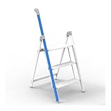 TEmkin Trittleitern, 3-Stufen-Leiter, Aluminium-Tritthocker, 330 Pfund Kapazität, Haushalts-Trittleitern mit Einzelhandlauf, Moderne Leitern für den Innenberei