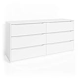 Vicco Kommode Set Ruben Schubladen Sideboard Mehrzweckschrank Schrank (160er, Weiß)