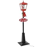 vidaXL Weihnachten Wegeleuchte mit Weihnachtsmann Schneefallfunktion Weihnachtslaterne Dekoration Lampe Leuchte Weihnachtsdeko 180cm LED