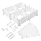 Zerodeko 34 Stück Schubladen-Kunststoffteiler Flexibler Schubladenteiler Heim-Schubladenteiler Diy-Gitter Schubladenteiler Make-Up-Organizer Schubladen Kühlschrank-Schubladen