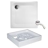 Stahl Duschwanne Set Edura 90 x 90 Dusche Wannenträger Tempoplex Duschbecken