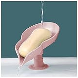 Seifenschale Badezimmer Seifenschale Blattform Drain Seife Dusche Seife Halter Box Schwamm Aufbewahrungstablett Wasserfrei Lagerung Badezimmer Rack Liefert Seifenschale Wandmontage ( Size : Pink )