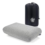 DYNMC you Bequemes Reisekissen und Outdoor Kissen inkl. Tasche, Weicher Oeko-TEX-Bambus-Bezug - Modernes, Festes Memory Foam Kissen - Perfektes Nackenstützkissen, Nackenkissen Reise, Camping Kissen