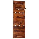 vidaXL Massivholz Wandgarderobe Flurgarderobe Garderobe Sheeshamholz 118×40 cm