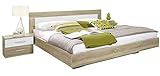 Rauch Möbel Venlo Bett Doppelbett mit 2 Nachttischen, Eiche Sonoma / Weiß, Liegefläche 160x200 cm, Stellmaß Bett-Anlage inklusive Nachttische BxHxT 265x83x205 cm