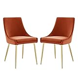 Modway Viscount Performance Esszimmerstühle aus Samt, Orange, 2 Stück