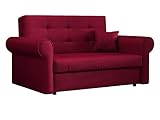 Mirjan24 Schlafsofa Viva Silver II mit Bettkasten, 2 Sitzer Polstersofa mit abgerundete Armlehnen, Sofa mit Schlaffunktion, Sofagarnitur inkl. Kissen, Bettsofa, Wohnlandschaft (Kronos 02)