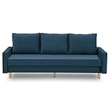 Sofini Couch Bellis mit Schlaffunktion! Best Couch! Couch mit Bettkasten! (Monolith 77)