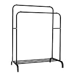 Garderobenständer für den Eingangsbereich Kohlenstoffstahl Doppelpfosten Kleidergestell Indoor Schlafzimmer Kleidung Eisenbahn Balkon Hängende Kleidung Schuhe Rack Garderobenständer Mützenbügelhalter