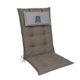 LILENO HOME Gartenstuhl Auflagen als [1er Set - Hochlehner] in Stone - Bequeme Liegen als Sitzauflagen für Gartenmöbel - Stuhlkissen für Gartenstühle und Klappstühle MAR