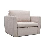 mb-moebel Sofa Sessel mit Schlaffunktion Schlafsessel Gästebett Klappsofa Bettfunktion mit Bettkasten Couch Sofagarnitur Salon Jugendzimmer SARA (Cappuccino)