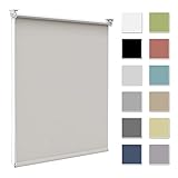 Verdunklungsrollo Rollos für Fenster ohne Bohren& mit Bohren, Creme 65x140cm(Stoffbreite 60cm) Thermo Rollo Verdunkelung Klemmfix Hitzeschutz,Fensterollos innen ohne Bohren Decken/Wandmontage